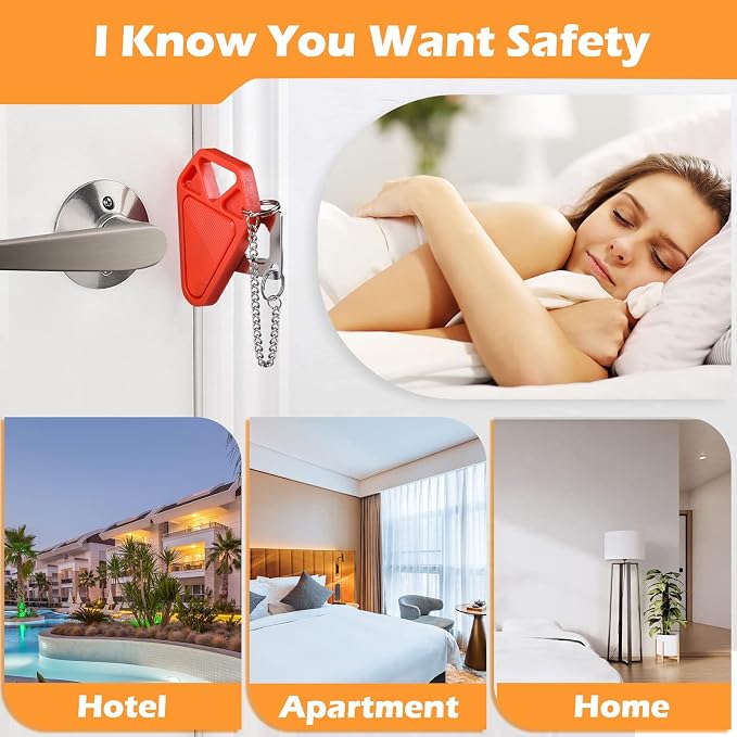 Portable Door Lock Travel Door Locks for Hotel Rooms Apartment Locks Home Security Defender Door Lock Latch Extra Door Locker from Inside Safety Door Locks for Travelers Portable Lock for Door - Image 4