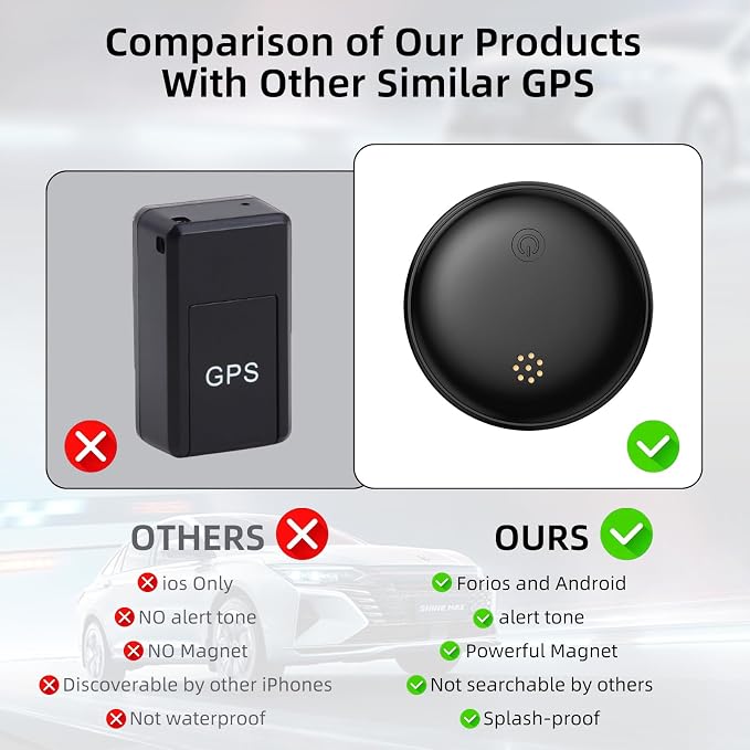 GPS Tracker for Vehicles,Tracking Devices for Cars Hidden, iOS & Android | Magnetic GPS Locator Global Coverage Real-Time Tracking(Work with iOS and Android), No SIM Card or Subscription Needed - Image 4