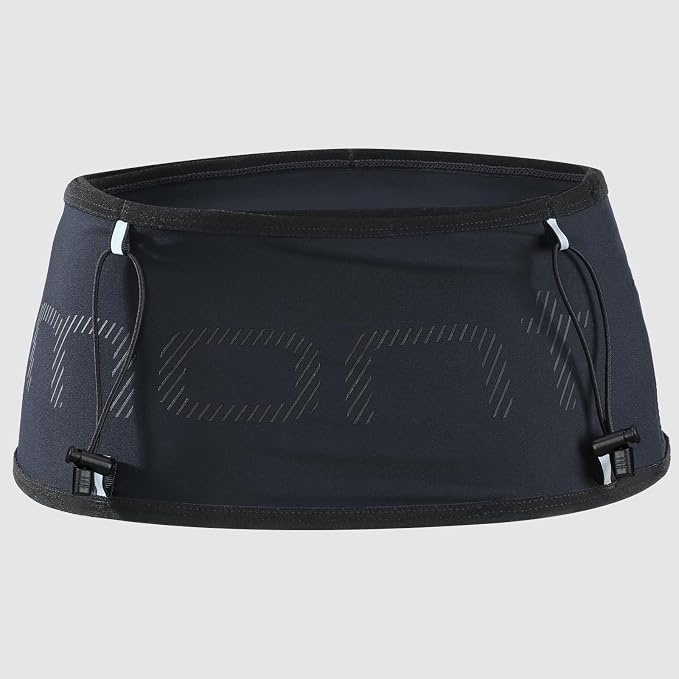 Haimont No-Bounce Running Hydration Belt for Trail & Daily Runs, Grey, L | 500ml Soft Flask Compatible, Zip Pocket, Gel Storage, Pole Loops, Reflective Details - Image 2