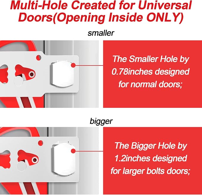 Portable Door Lock for Home Security Travel Lockdown Locker Safety Locks for Additional Safety and Privacy Perfect for Traveling Apartment College Red - Image 2