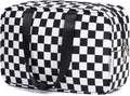 Narwey Large Toiletry Bag Women Cosmetic Bag Travel Makeup Bag Organizer Medicine Bag for Toiletries Essentials Accessories (Black Checkerboard, Large) by Narwey