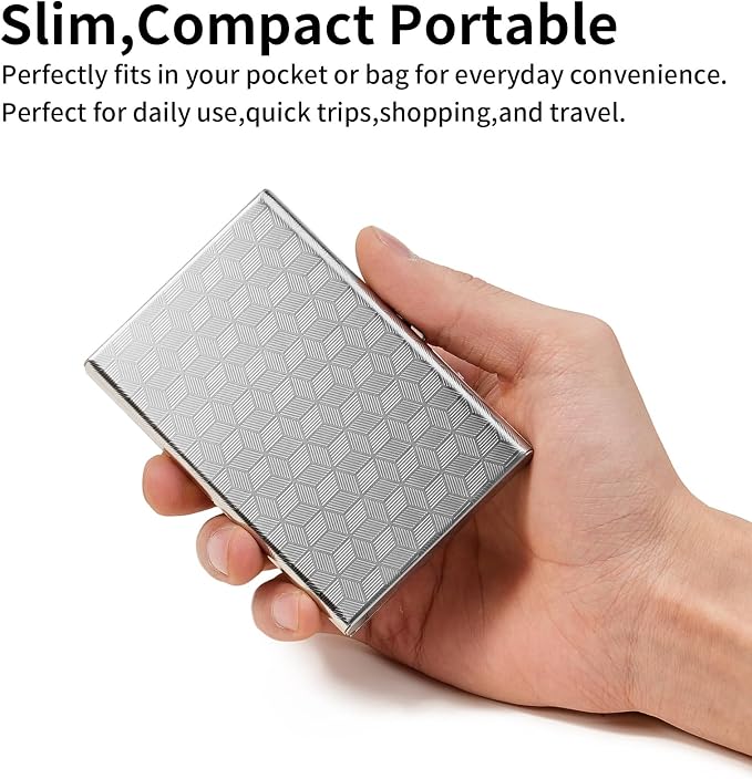 Slim Credit Card Holder RFID Blocking Credit Card Stainless Steel Metal Wallet Business Card Cases with 6 Slots Men for Women - Image 3