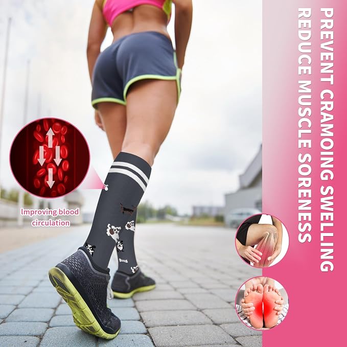 Sooverki Compression Socks for Women & Men 6 Pairs is Best Supportive Knee High Stockings for Circulation, Travel, Nurses - Image 5