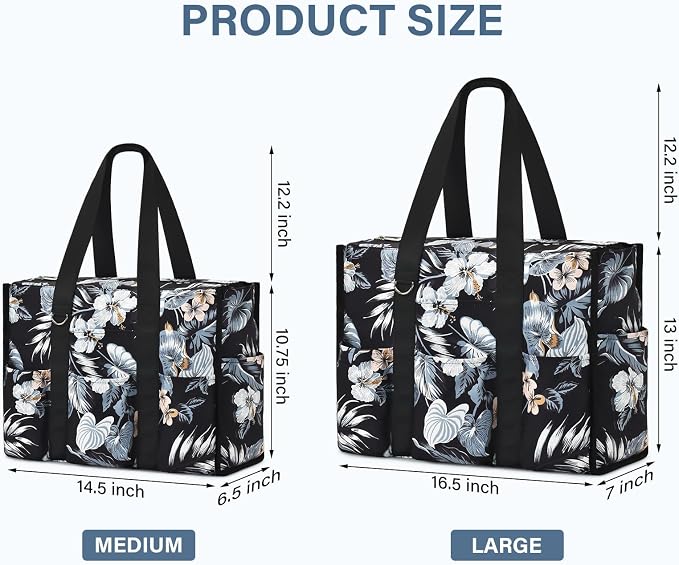 Becokan Large Tote Bag for Women Waterproof with 12 Pockets Top Zipper Closure Utility Teacher Nurse Bags for Work School - Image 5