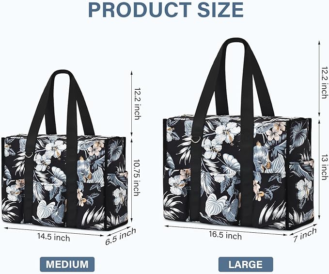 Becokan Large Tote Bag for Women Waterproof with 12 Pockets Top Zipper Closure Utility Teacher Nurse Bags for Work School - Image 5