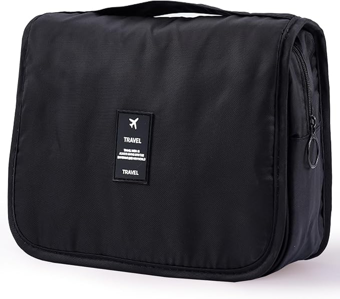 Travel Toiletry Bag for Women, Hanging Toiletry Bag with Multi-Pockets, Toiletry Bag for Traveling Easy Clean, Travel Organizer Black by Yeegras
