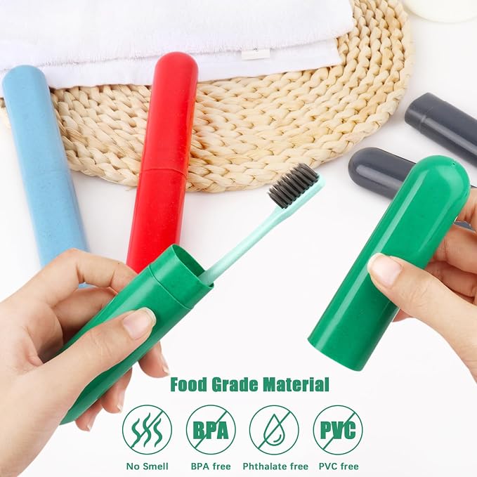 Hooqict 4 Pack Travel Toothbrush Case Portable Travel Toothbrush Holder Plastic Toothbrush Container Protector Cover for Traveling, Camping, Home, School, Business - Image 6