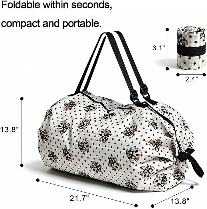 Ultralight Foldable Tote, Reusable Grocery & Travel Bag for Women Water Repellent Shopping Bag - Image 3