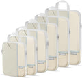 Percover Compression Packing Cubes for Travel, 6-Piece Structured Compression Organizer Set for Organized Packing & Carry-On Luggage, Beige by Unknown