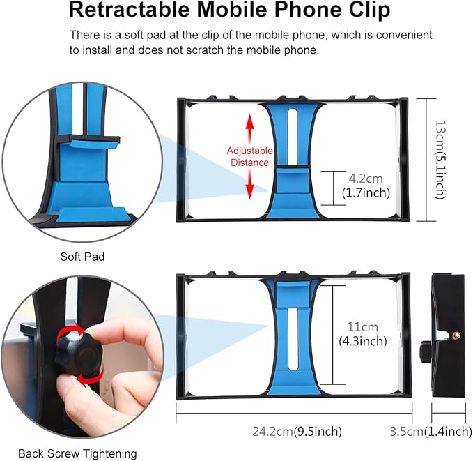 Smartphone Video Rig, Phone Video Stabilizer Camera Case Mount Holder for Filmmaking and Vlogging, with Cold Shoe Mount for Smartphone, for Streaming Equipment(Blue) - Image 3