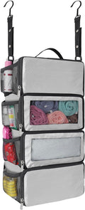 esouler Suitcase Organizer - Hanging Packing Cubes & Portable Collapsible Travel Shelves for Carry-on (Grey, Small) by esouler