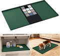 URMONA Waterproof Silicone Under Sink Mat 37'' x 22'' Shelf Liner for Kitchen and Bathroom, Cabinet and Counter Protector, Storage and Organizers, Litter Mat, Pet Cat Puppy Essentials(Green) by URMONA