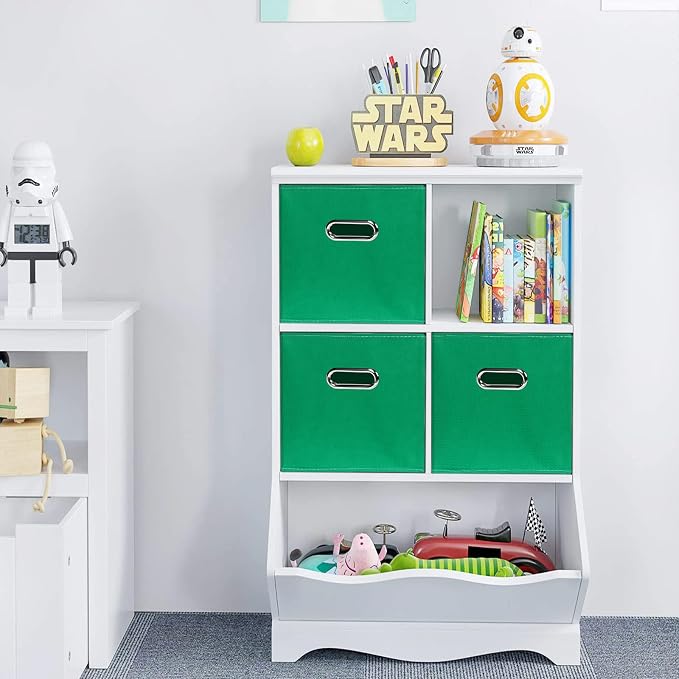 Green Foldable Storage Bins, 11x11x11, Set of 6, (Fabric Cube Organizer with Handle, for Cloth or Accessory Storage) - Image 5