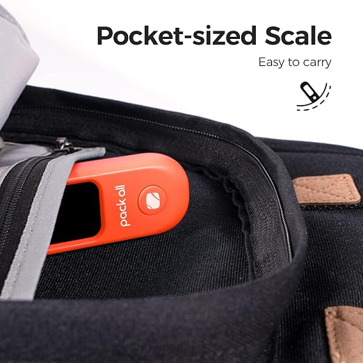 pack all Digital Luggage Scale for Travel, 110Lbs Capacity, 0.1Lb Precision | Handheld, Backlit LCD Display, Lb/Kg/Oz Conversion, Tare Function, Battery Included, Orange - Image 7