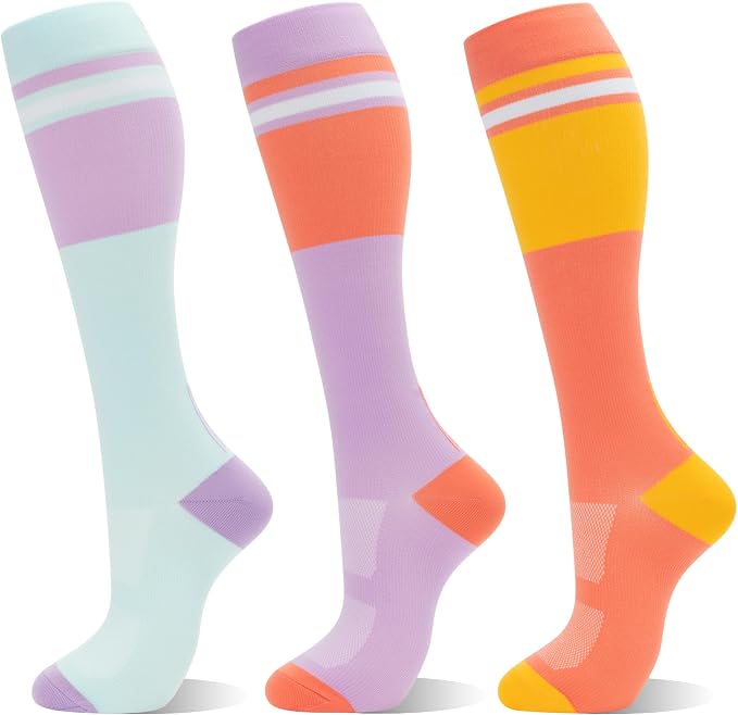 fenglaoda Compression Socks for Women Men 3 Pairs Graduated Compression Support Circulation Socks for Nurses by fenglaoda
