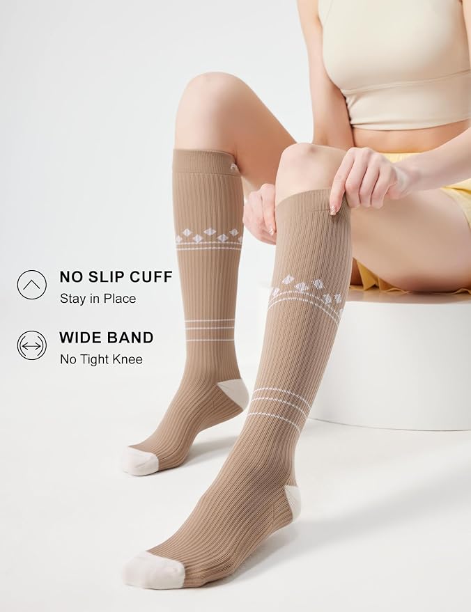 FITRELL 3 Pairs Compression Socks for Women and Men 20-30mmHg-Circulation Support Socks - Image 4