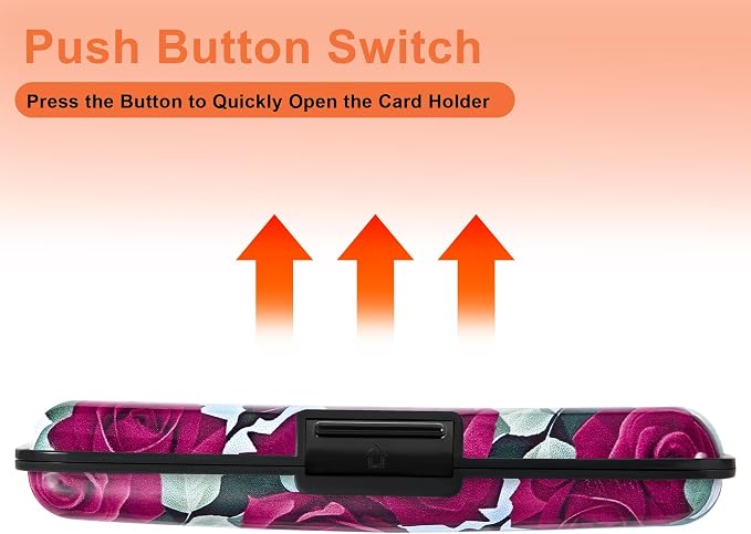 Mayski Credit Card Holder for Women RFID Blocking Wallet, Rose | Card Wallets for Women Small Mini Business Metal Accordion Aluminum Alloy Hard Case for Men - Image 6