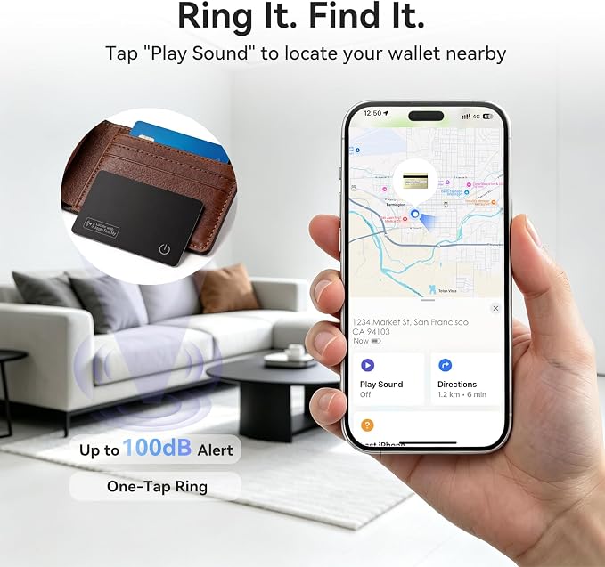 2-Pack Wallet Tracker Card Compatible with Apple Find My, 0.07in Slim Wallet Finder, IP68 Waterproof, Tracking Card for Wallet, Luggage Tag, Passport & Purse, Wireless Rechargeable - Image 4