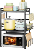 DOLALIKE Microwave Oven Rack, Expandable Microwave Stand Countertop Kitchen Utensils Tableware Storage, Carbon Steel Over Microwave Shelf Countertop with 6 Hooks | Adjustable Microwave Oven Rack Metal Storage Shelf for Pans Small Appliances Kitchen Ute... by DOLALIKE