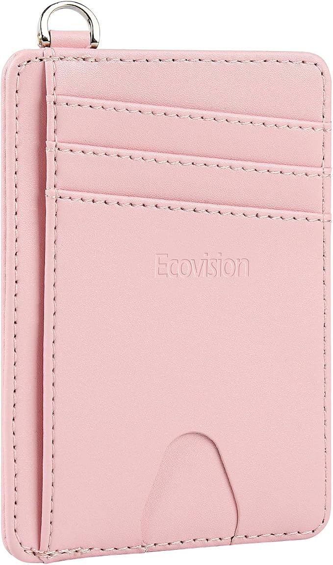 Slim Minimalist Front Pocket Wallet, RFID Blocking Credit Card Holder Wallet with Detachable D-Shackle for Men Women - Image 2