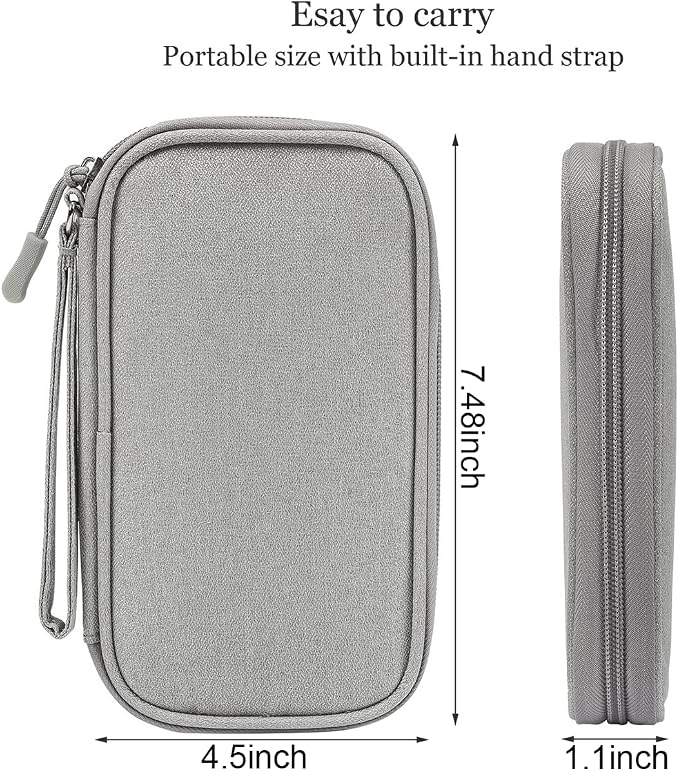 CAAORDKSO Cord Organizer Travel Cable Organizer Bag Tech Electronic Organizer Travel Case, Waterproof Electronic Accessories Pouch Bag for Cable, Cord, Charger, Phone, Power Bank, Earphone(Light Grey) - Image 2