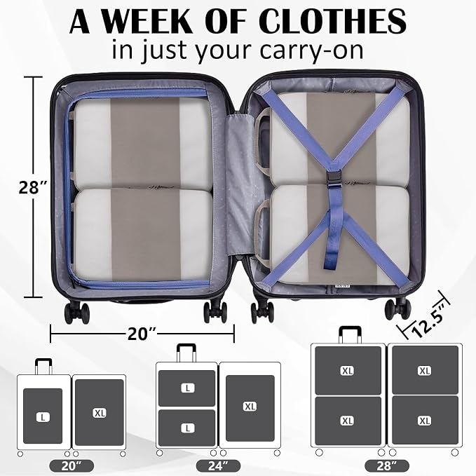 Compression Packing Cubes for Travel Packing Organizers, Mesh Khaki, XL | Expandable Travel Cubes for Packing Suitcase Organizer Bags Compression Bags for Travel Accessories - Image 5