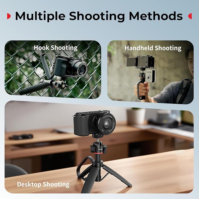 SMALLRIG Small Camera Tripod Selfie Stick, Extendable 8"-15" Mini Handheld Carabiner Tripod with Mantis Hook, 360° Ball Head, Cold Shoe Mount, 1/4"-20 Screw for DSLR, Adapter for DJI, for GoPro - 5285 | Carabiner with Mantis Hook, 360° Ball Head, Cold ... - Image 8