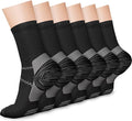 CHARMKING 6 Pairs Crew Compression Socks for Women & Men Circulation 15-20 mmHg is Best for All Day Wear Running Nurse by CHARMKING