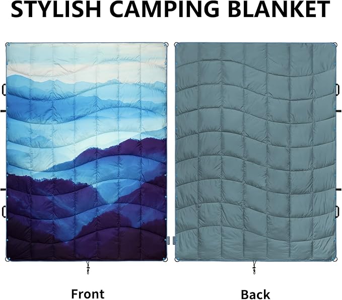 Camping Blanket, Puffy Blankets Lightweight Windproof Resistant for Outdoors,Hiking, Backpacking,Car,Picnic,Stadium - Image 3