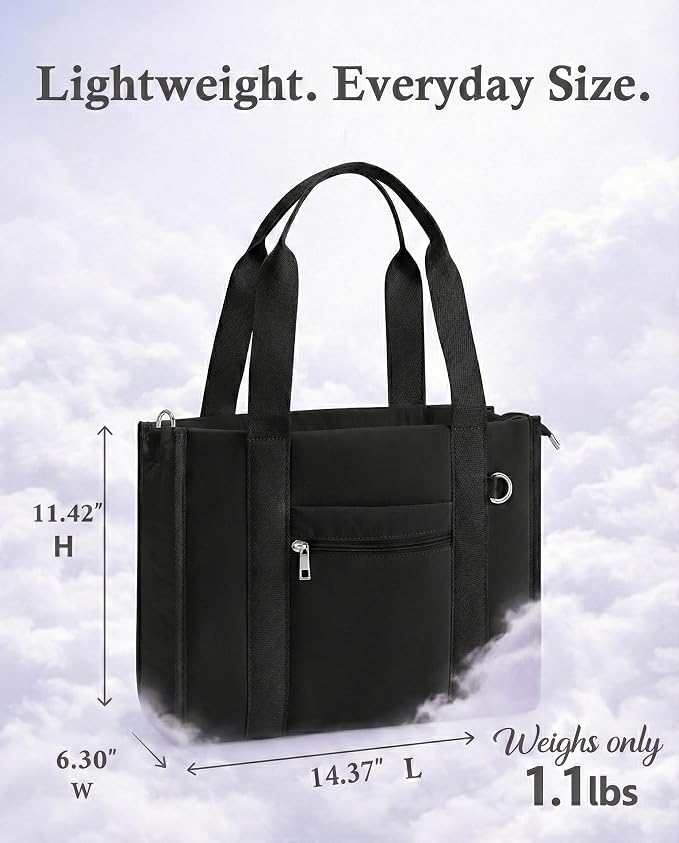 Work Tote Bag for Women, Lightweight Puffer Tote Crossbody with Zipper | Travel Utility Tote Multi-Pocket, RFID Pocket, Large Capacity, Luggage Sleeve, Shoulder Bag for Office, Daily, Gym, Teacher - Image 8
