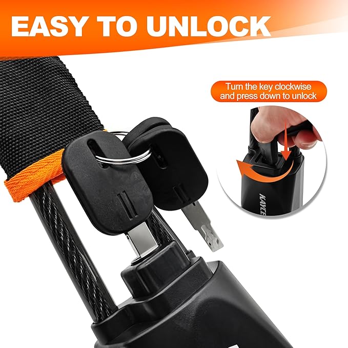 KAYCENTOP Car Steering Wheel Lock, Seat Belt Lock, Anti-Theft Device, Max 17 Inch Length, Small and Light-Weight, Multi-Functional, Fit Most Vehicle, SUV, Golf Cart Security (Black) - Image 5