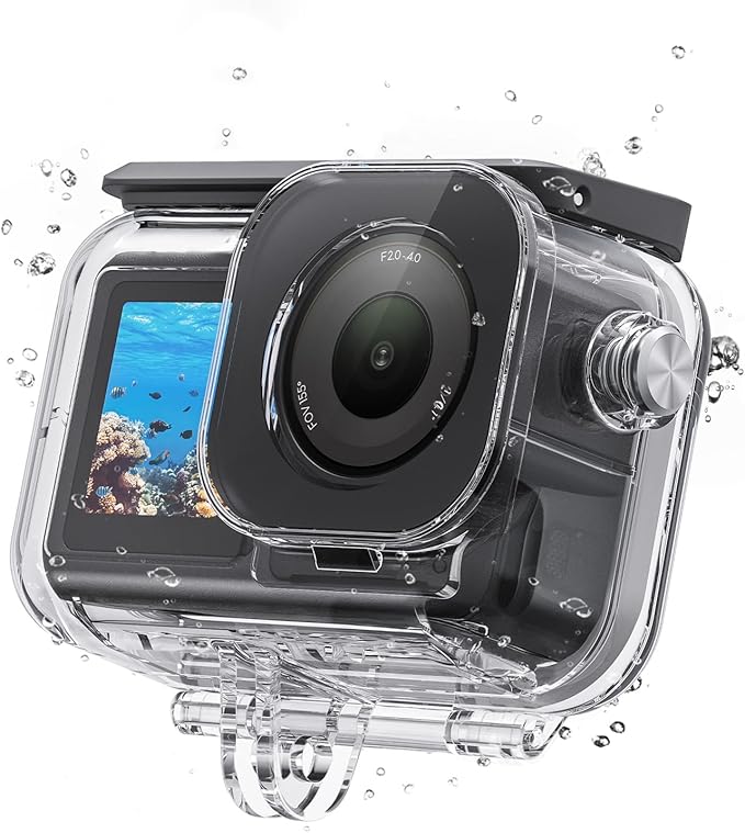 TELESIN Waterproof Case with Anti-Fog for DJI Osmo Action 6 Camera, Underwater Housing Shell Cage Supports 60M/196FT Deep Diving Scuba Snorkeling with Quick Release Bracket Screw Action 6 Accessories by telesin