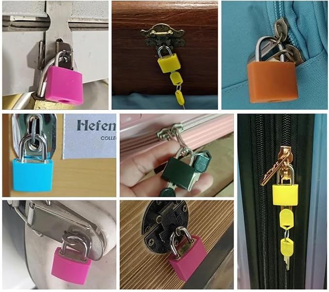 2 Pack TSA Approved Luggage Locks - Suitcase Padlocks with Keys, Travel Baggage Locks for School Gym Lockers, Laptop Bags & Outdoor Gear (Rose Red + Orange) - Image 6