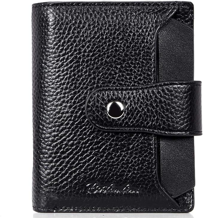 BOSTANTEN Leather Womens Wallet Small RFID Blocking Credit Card Holder | Removable ID Window, Zipper Coin Pocket, Bifold, Minimalist, Fits Small Purses, Daily Use, Ladies Gifts, Black by BOSTANTEN
