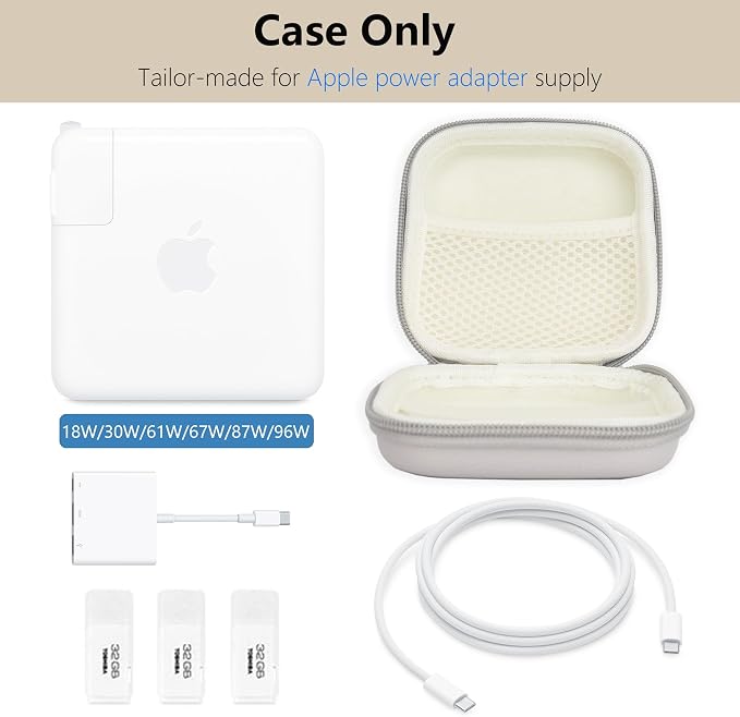 Portable Charger Case, Tech Pouch Travel Organizer, M, Grey | Hard Shell Electronic Storage for MacBook Power Adapter, Charging Cords, USB Drives, Power Bank Laptop Accessories - Image 5