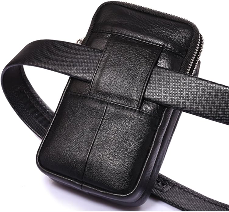 Leather Waist Pack Phone Belt Bag for Men Loop Holster Wallet Cellphone Case Pouch Pack Clip Money Purse - Image 4