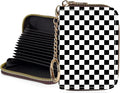 Credit Card Holder for Women,Small Rfid Wallet with Keychain Zipper,Cute PU Leather Card Case Wallet，Accordion Credit Card Wallets Gift,Checkered Pattern by Unknown