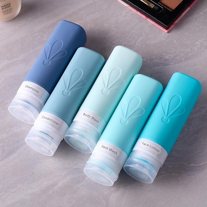 INSFIT Travel Bottles for Toiletries, TSA Approved 3oz Travel Size Toiletries, BPA Free Leak Proof Squeezable Silicone Tubes Travel Essentials for Shampoo Conditioner Lotion Soap - Image 6