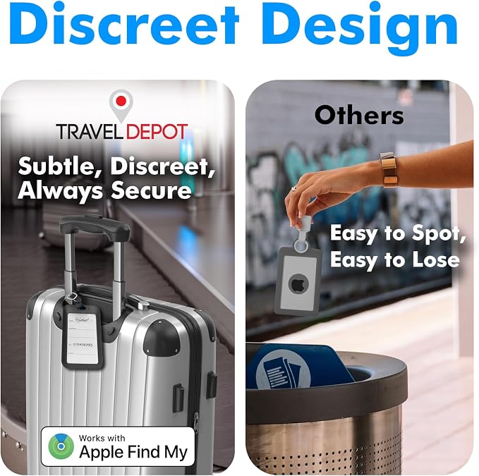 Hidden Luggage Tracker for iPhone, Apple Find My Luggage Tag | Wireless Rechargeable Suitcase Tracker & Luggage Locator, Waterproof Travel Tag for Checked Bags and Backpacks - Image 3