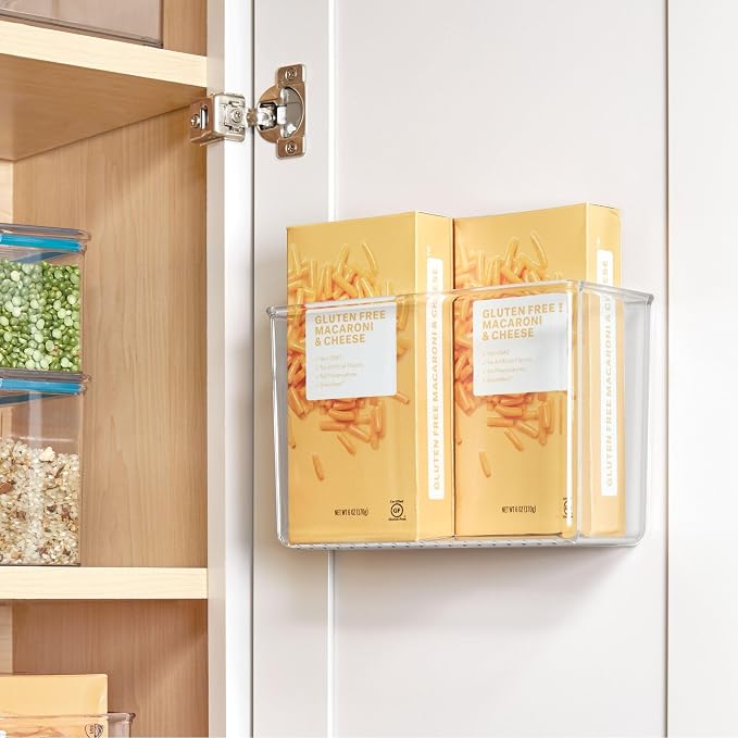 iDesign Adhesive Organizer Bin, Set of 2, Clear | Damage-Free Hanging, For Kitchen, Bathroom, or Office - Image 6
