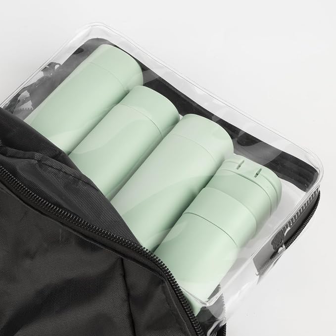 Travel Bottles for Toiletries, 5 Pack Travel Size Containers, TSA Approved Leak Proof - Silicone Toiletry Containers with Clear Bag for Shampoo, Conditioner & Lotion, Travel Essentials - Image 5