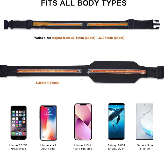 Running Belt Fanny Packs for women and men,Belt Bag for Hiking Cycling Workout,Reflective Fanny Packs for Men Runners Belt Compatible with iPhone13,12 pro,Travelling Money Phone Holder for Running - Image 5