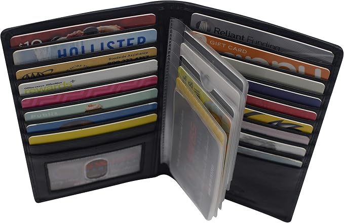 Marshal Bifold Leather RFID Blocking Wallet For Men & Women | Genuine Leather Holder With 19 Slots, 2 Bill Compartments & ID Window | For Credit/Debit Cards, Money & More (CN Black) - Image 5