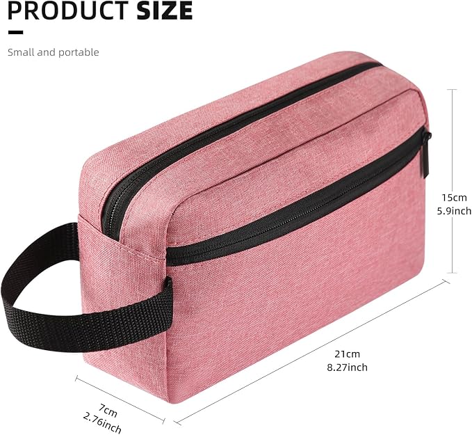 Icramsy Travel Toiletry bag Toiletry bag for women men Hanging Cosmetic bag Travel accessories for Women Men (Dusky pink) - Image 2