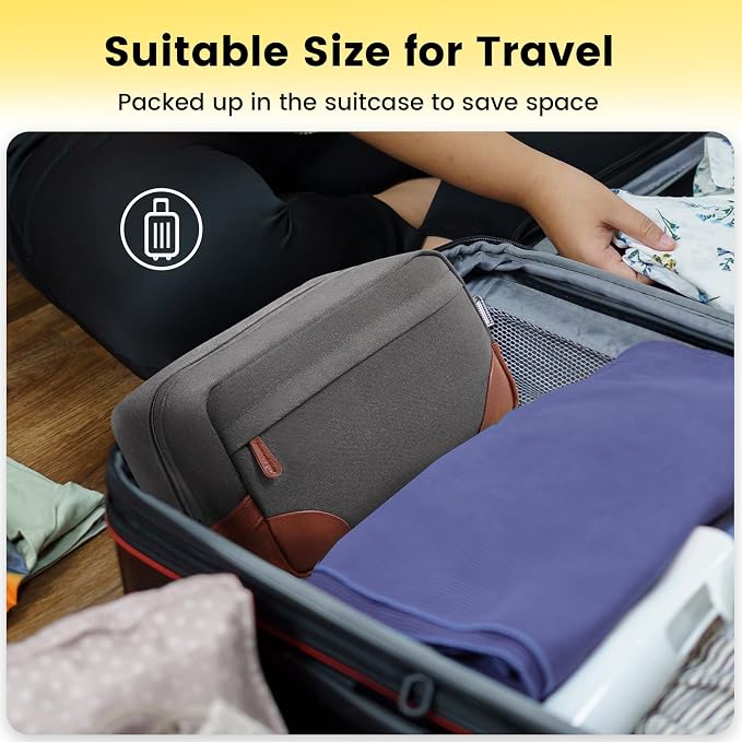 Vorspack Canvas Travel Toiletry Bag for Men, Large, Light Grey | Water-Resistant Travel Bag for Toiletries, Large Capacity, Organized Compartment, Suitable for Shaving, Grooming, Accessories - Image 7