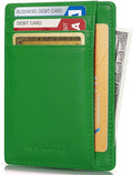 KALMORE Genuine Leather Front Pocket Slim Wallet Credit Card Holder with ID Window by KALMORE