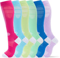 fenglaoda Compression Socks Women Men 6 Pairs, Knee High Best Support Circulation Socks for Running, Travel, Flight, Nurse by fenglaoda