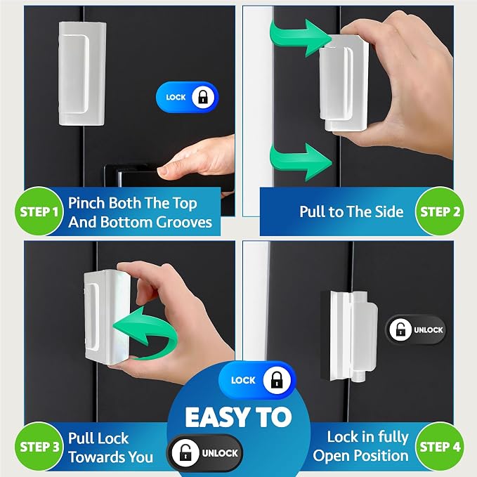 Door Locks (2-Pack) - Easy To Install Aluminum Home Security Door Locks for Front Door - Child Proof Door Lock for Kids Safety- Withstand 800 lbs of Force & Tamper Proof Top Door Lock Latch - Image 4