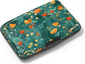 Card Holder Credit Cards Holder for Women RFID wallet women Business Card Holder Wallet Mini Aluminum Card Wallet RFID Blocking Slim Metal Hard Card for Women, Flowers and Plants by Atufsuat