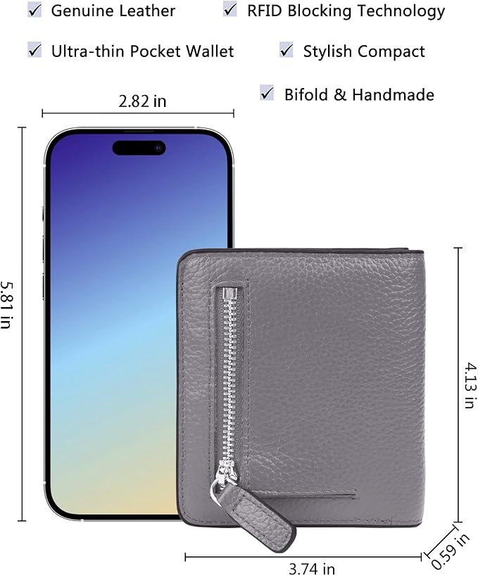 Small Leather Wallet for Women, Ladies Credit Card Holder RFID Blocking Women's Mini Bifold Pocket Purse - Image 5